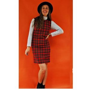 Vintage Pendleton Red Plaid Shift Dress